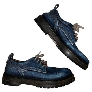 diesel vintage wash denim oxfords